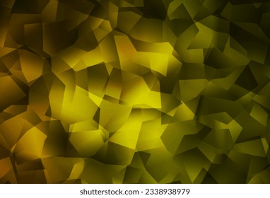 Dark Green, Yellow vector abstract polygonal pattern. Shining polygonal illustration, which consist of triangles. Brand new design for your business.