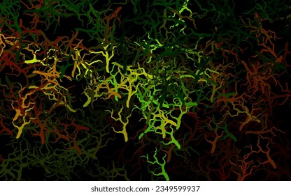 Dark Green, Yellow vector abstract design with branches, leaves. Illustration with doodles on abstract template. Pattern for heads of websites, designs.