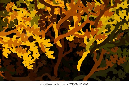 Dark Green, Yellow vector abstract background with leaves, branches. Glitter abstract illustration with leaves and branches. Elegant pattern for your brand book.