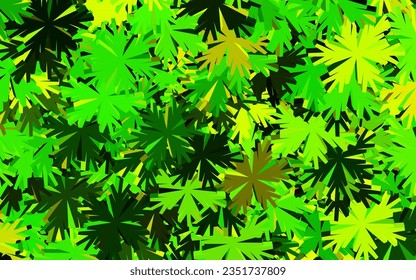 Dark Green, Yellow vector abstract pattern with flowers. Illustration with colorful abstract doodle flowers. The best design for your business.