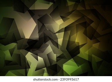 Dark Green, Yellow vector abstract polygonal pattern. Colorful illustration in abstract style with triangles. Template for cell phone's backgrounds.