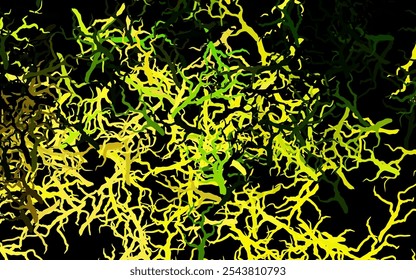 Dark Green, Yellow vector abstract pattern with branches, leaves. Leaves, branches in natural style on white background. Hand painted design for web, leaflets.