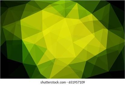 Dark Green, Yellow vector abstract textured polygonal background. Blurry triangle design. Pattern can be used for background.