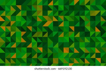 Dark Green, Yellow vector abstract mosaic pattern. Shining illustration, which consist of triangles. Brand-new style for your business design.