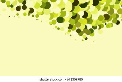 Dark Green, Yellow vector abstract pattern with circles. Geometry template for your business design. Background with colored spheres.