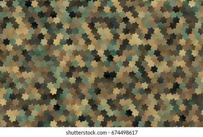 Dark Green, Yellow vector abstract textured polygonal background. Brand-new blurry hexagonal design. Pattern can be used for background.