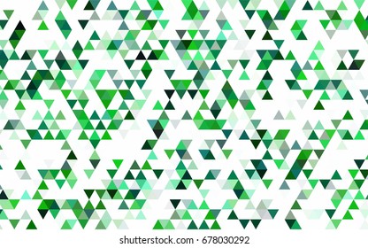 Dark Green, Yellow vector abstract mosaic pattern. Triangular geometric sample with gradient.  A completely new template for your business design.