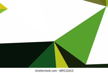 Dark Green, Yellow vector abstract colorful background, which consist of triangles. Pattern with colored triangles on white background.