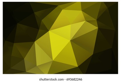 Dark Green, Yellow vector abstract textured polygonal background. Blurry triangle design. Pattern can be used for background.