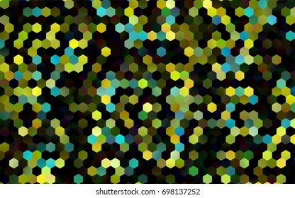 Dark Green, Yellow vector abstract textured polygonal background. Brand-new blurry hexagonal design. Pattern can be used for background.