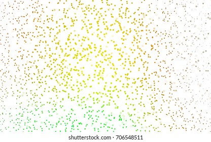 Dark Green, Yellow vector abstract pattern with circles. Geometry template for your business design. Background with colored spheres.