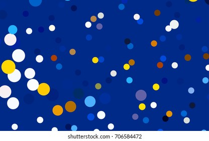 Dark Green, Yellow vector abstract pattern with circles. Geometry template for your business design. Background with colored spheres.