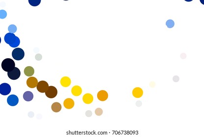 Dark Green, Yellow vector abstract pattern with circles. Geometry template for your business design. Background with colored spheres.