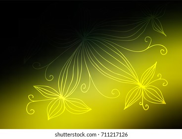 Dark Green, Yellow vector abstract doodle pattern. Brand-new colored illustration in blurry style with doodles. The completely new template can be used for your brand book.