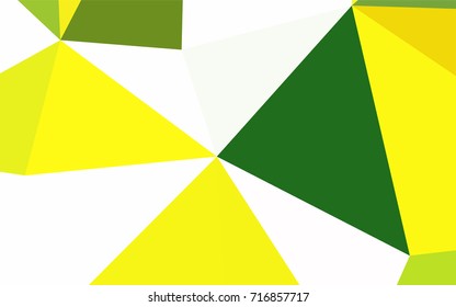Dark Green, Yellow vector abstract colorful background, which consist of triangles. Pattern with colored triangles on white background.