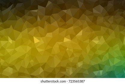 Dark Green, Yellow vector abstract textured polygonal background. Blurry triangle design. Pattern can be used for background.