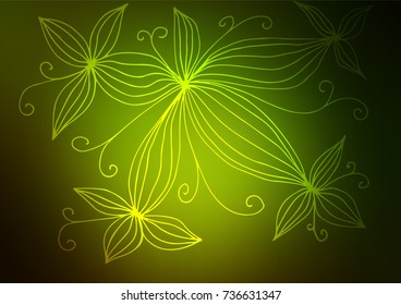 Dark Green, Yellow vector abstract doodle pattern. Colorful illustration in abstract style with doodles. The pattern can be used for coloring books and pages for kids.