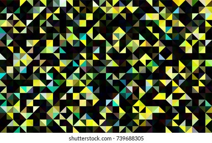 Dark Green, Yellow vector abstract polygonal template. Brand-new colored illustration in blurry style with gradient. A completely new design for your business.