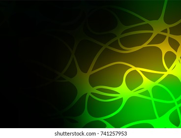Dark Green, Yellow vector abstract doodle template. Glitter abstract illustration with doodles and Zen tangles. Hand painted design for web, leaflet, textile.