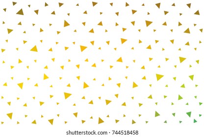 Dark Green, Yellow vector abstract colorful background, which consist of triangles. Pattern with colored triangles on white background.