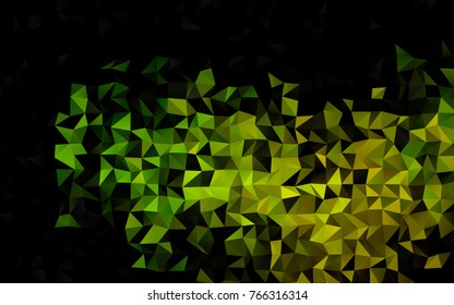 Dark Green, Yellow vector abstract mosaic pattern. Modern geometrical abstract illustration with gradient. The template can be used as a background for cell phones.