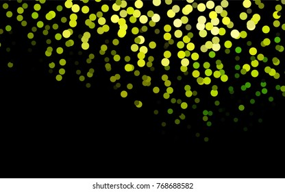 Dark Green, Yellow vector abstract pattern with circles. Geometry template for your business design. Background with colored spheres.
