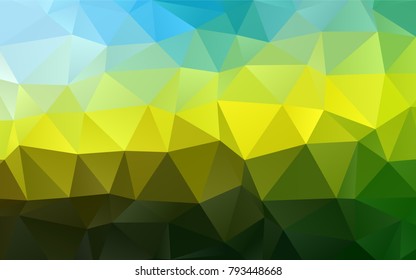 Dark Green, Yellow vector abstract mosaic pattern. A sample with polygonal shapes. The elegant pattern can be used as part of a brand book.