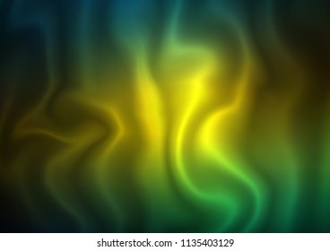 Dark Green, Yellow vector backdrop with bent lines. Shining illustration, which consist of blurred lines, circles. Pattern for your business design.