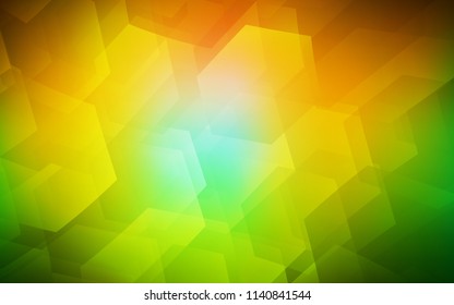 Dark Green, Yellow vector backdrop with hexagons. Abstract illustration with colorful hexagons. Pattern can for your ad, booklets.