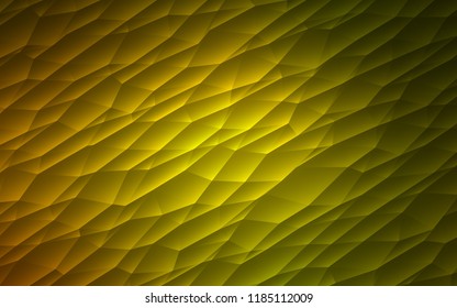 Dark Green, Yellow vector backdrop with lines, triangles. Glitter abstract illustration with triangular shapes. Best design for your ad, poster, banner.