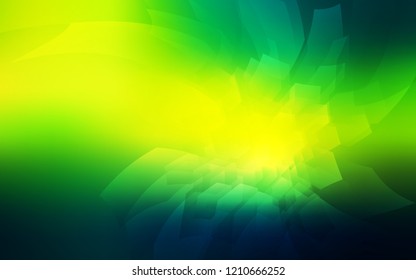 Dark Green, Yellow vector backdrop with hexagons. Glitter abstract illustration in hexagonal style. New template for your brand book.