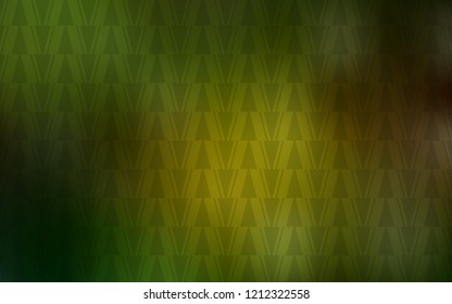 Dark Green, Yellow vector backdrop with lines, triangles. Illustration with set of colorful triangles, lines. Smart design for your adverts.