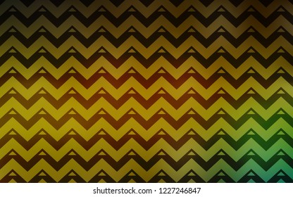 Dark Green, Yellow vector backdrop with lines, triangles. Glitter abstract illustration with triangular shapes. Smart design for your adverts.