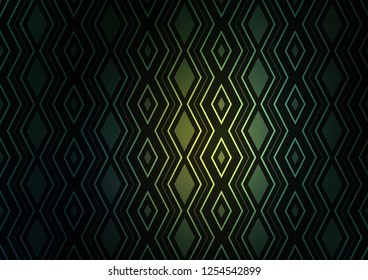 Dark Green, Yellow vector backdrop with lines, cubes. Glitter abstract illustration with colorful lines, rhombuses. Pattern for business booklets, leaflets.