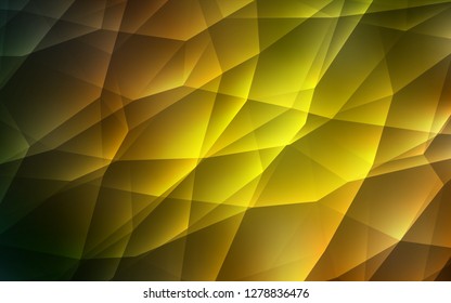 Dark Green, Yellow vector backdrop with lines, triangles. Decorative design in abstract style with triangles. Pattern for booklets, leaflets
