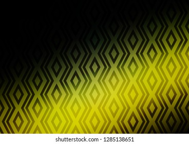 Dark Green, Yellow vector backdrop with lines, cubes. Shining colorful illustration with lines, rectangles. Pattern for business booklets, leaflets.