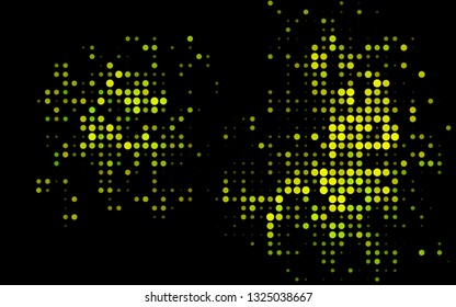 Dark Green, Yellow vector backdrop with dots. Beautiful colored illustration with blurred circles in nature style. Design for business adverts.