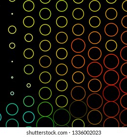 Dark Green, Yellow vector backdrop with circles. Abstract decorative design in gradient style with bubbles. Pattern for business ads.