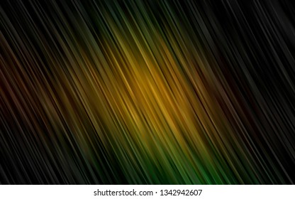 Dark Green, Yellow vector backdrop with bent lines. An elegant bright illustration with gradient. The elegant pattern for brand book.