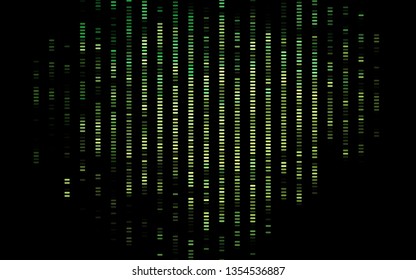 Dark Green, Yellow vector backdrop with long lines. Glitter abstract illustration with colored sticks. Pattern for ads, posters, banners.