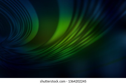 Dark Green, Yellow vector backdrop with bent lines. Modern gradient abstract illustration with bandy lines. Brand new design for your ads, poster, banner.