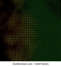 Dark Green, Yellow vector backdrop with lines, triangles. Illustration with colorful gradient triangles. Template for wallpapers.