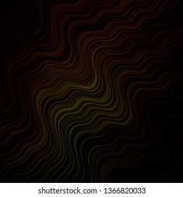 Dark Green, Yellow vector backdrop with curves. Gradient illustration in simple style with bows. Pattern for commercials, ads.