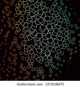 Dark Green, Yellow vector backdrop with circles. Glitter abstract illustration with colorful drops. New template for your brand book.