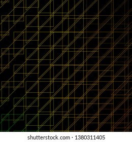 Dark Green, Yellow vector backdrop with lines. Repeated lines on abstract background with gradient. Pattern for ads, commercials.
