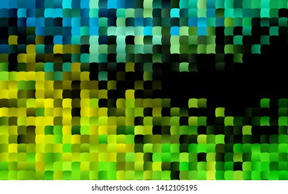 Dark Green, Yellow vector backdrop with rectangles, squares. Beautiful illustration with rectangles and squares. Pattern for busines ad, booklets, leaflets
