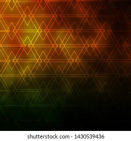 Dark Green, Yellow vector backdrop with lines, triangles. Smart design in abstract style with gradient triangles. Template for wallpapers.