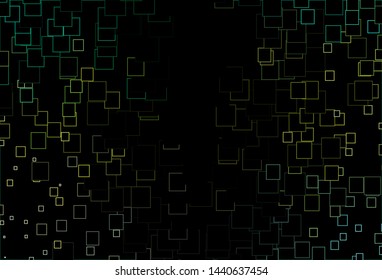 Dark Green, Yellow vector backdrop with rectangles, squares. Decorative design in abstract style with rectangles. The template can be used as a background.