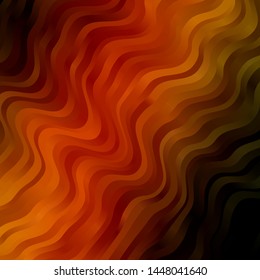 Dark Green, Yellow vector backdrop with bent lines. Abstract gradient illustration with wry lines. Design for your business promotion.