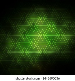 Dark Green, Yellow vector backdrop with lines, triangles. Gradient triangles in abstract style on simple form. Template for landing pages.